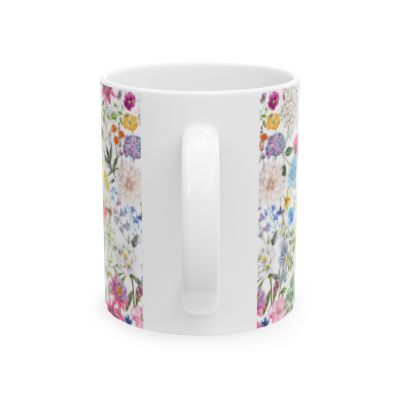 Flowers - White Ceramic Mug (11oz, 15oz)