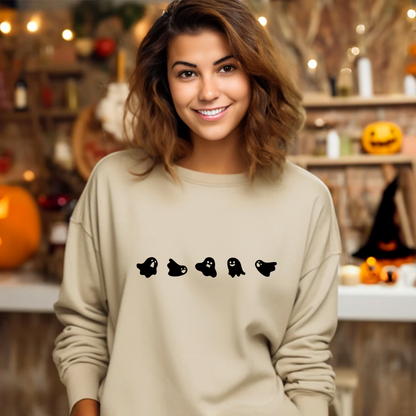 Halloween Ghosts Pattern Elements - Crewneck Sweatshirt