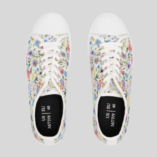 Flowers - Women's Low Top Sneakers