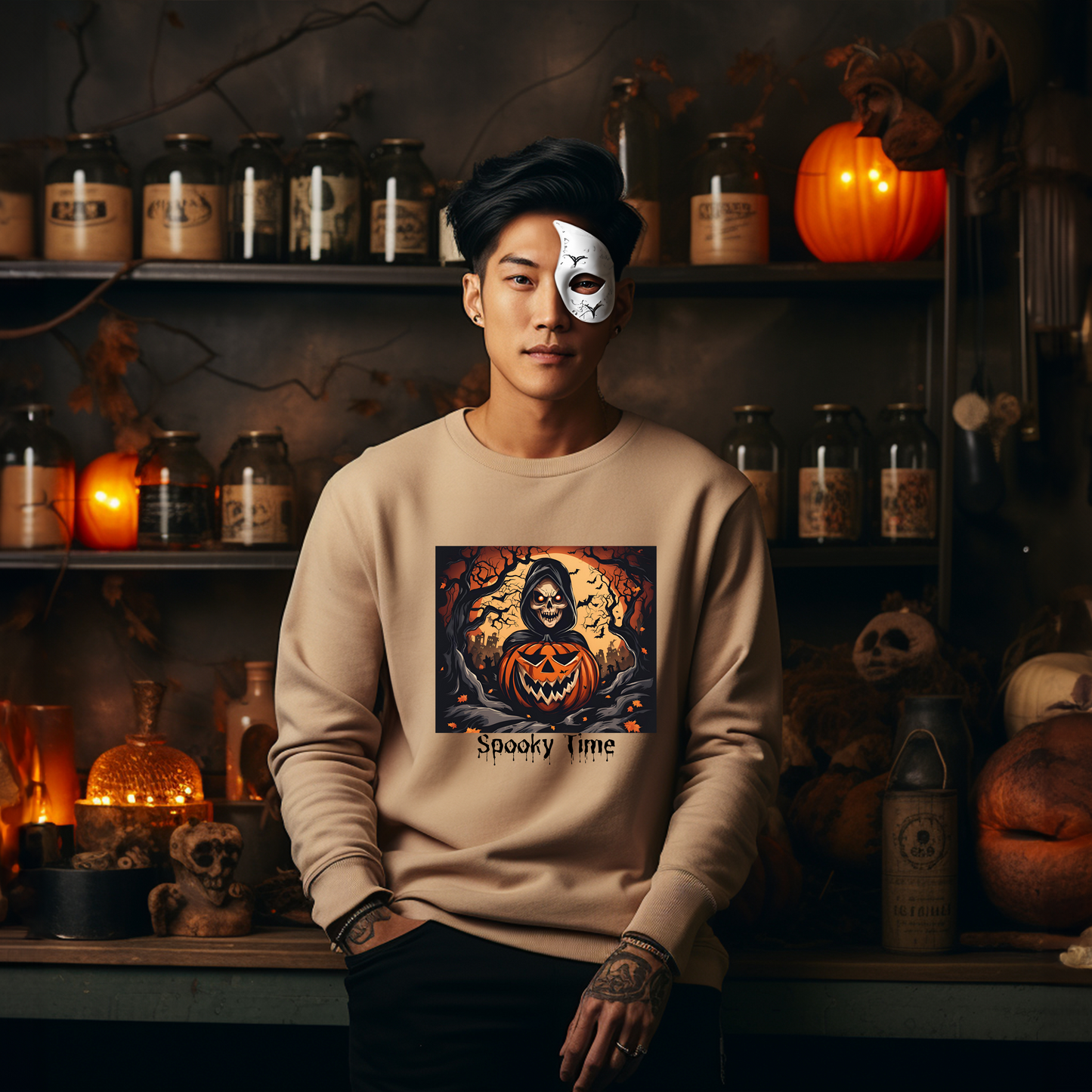 Spooky Time - Adult Crewneck Sweatshirt