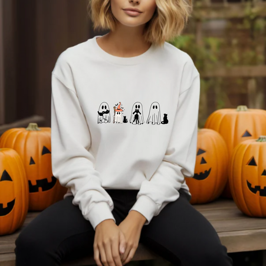 Halloween Ghosts and Cats - Adult Unisex Sweatshirt