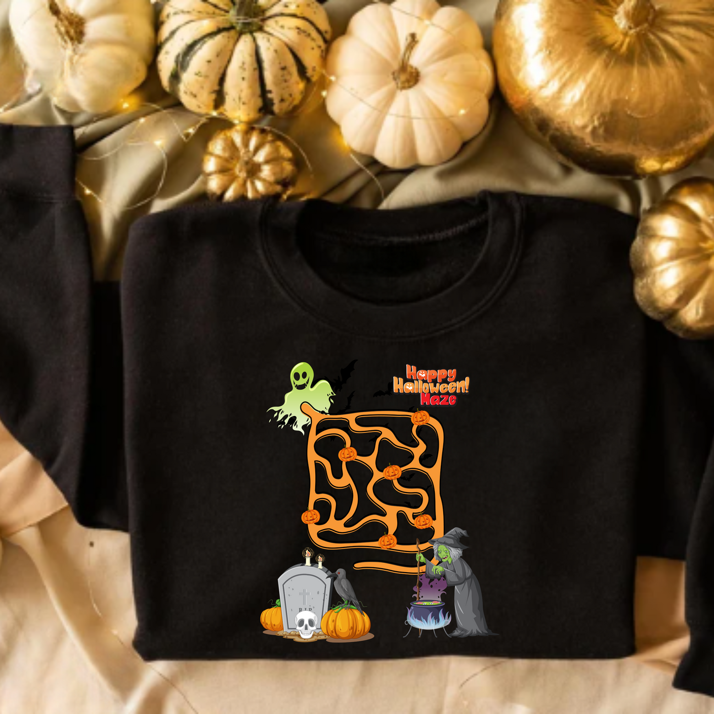 Happy Halloween Maze - Crewneck Sweatshirt