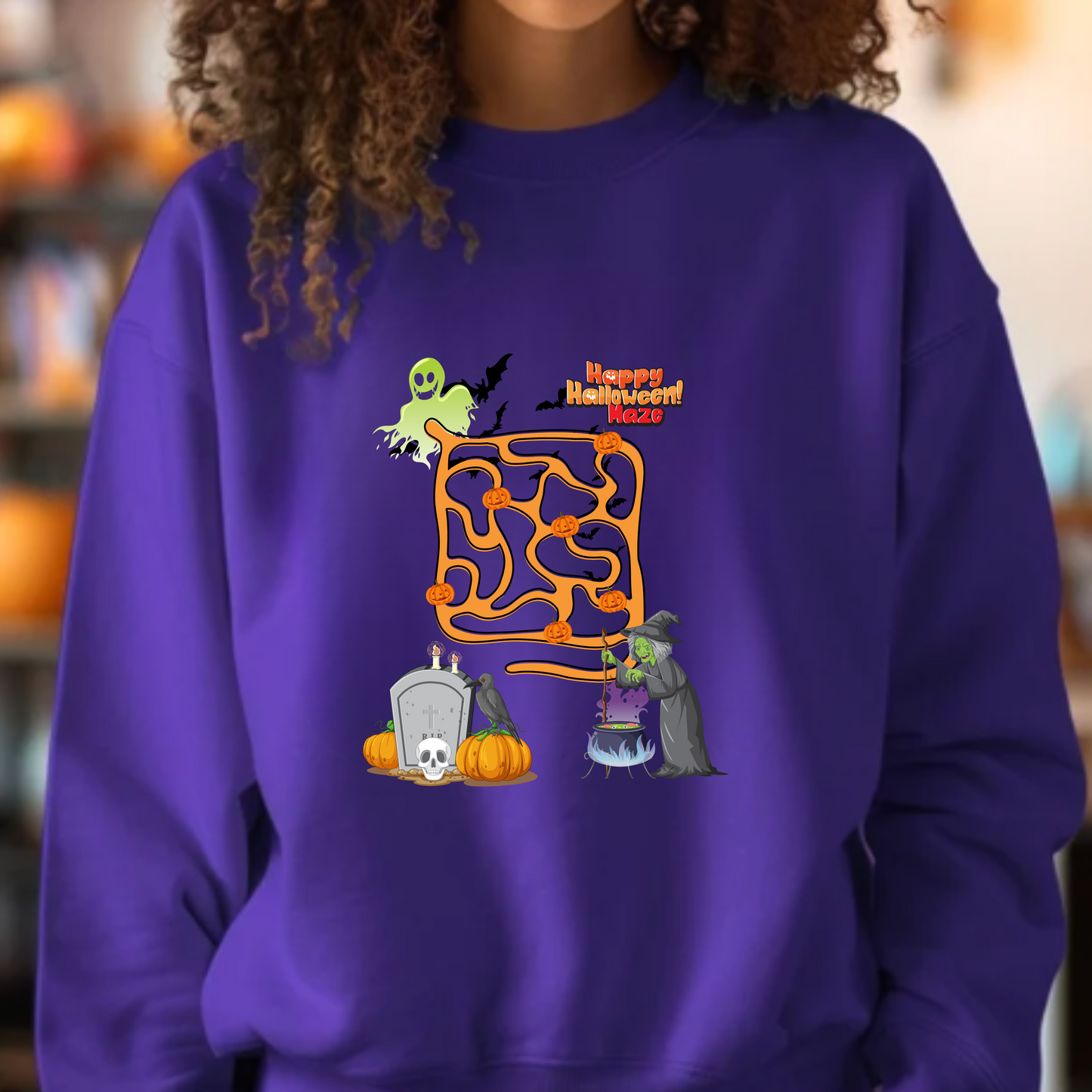 Happy Halloween Maze - Crewneck Sweatshirt