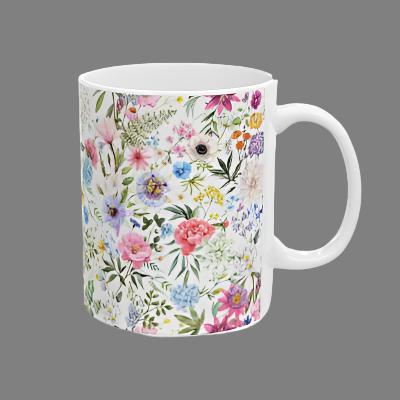 Flowers - White Ceramic Mug (11oz, 15oz)