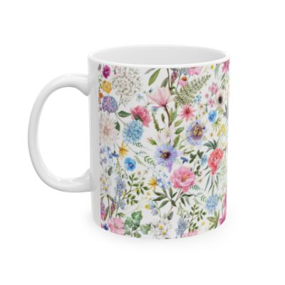 Flowers - White Ceramic Mug (11oz, 15oz)