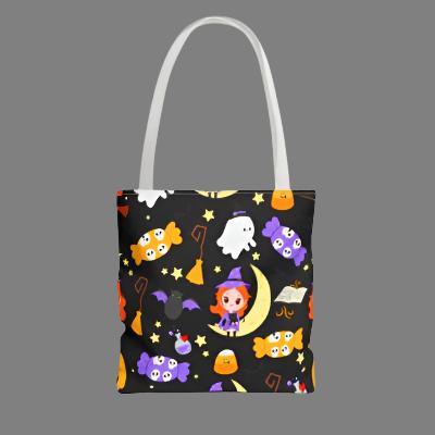 Tote Bag - Cute witch with Halloween Elements