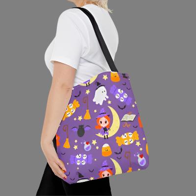 Tote Bag - Cute witch with Halloween Elements