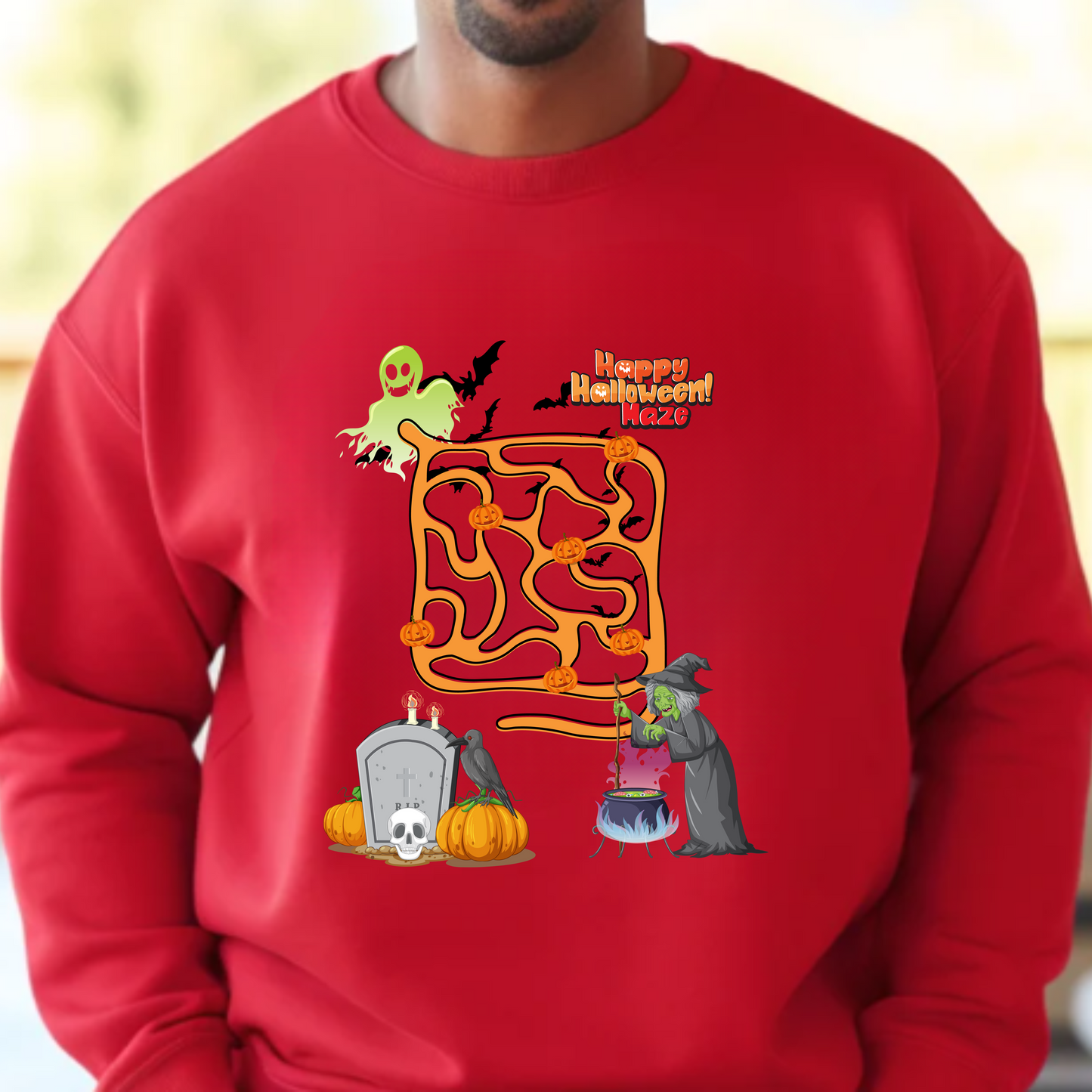 Happy Halloween Maze - Crewneck Sweatshirt